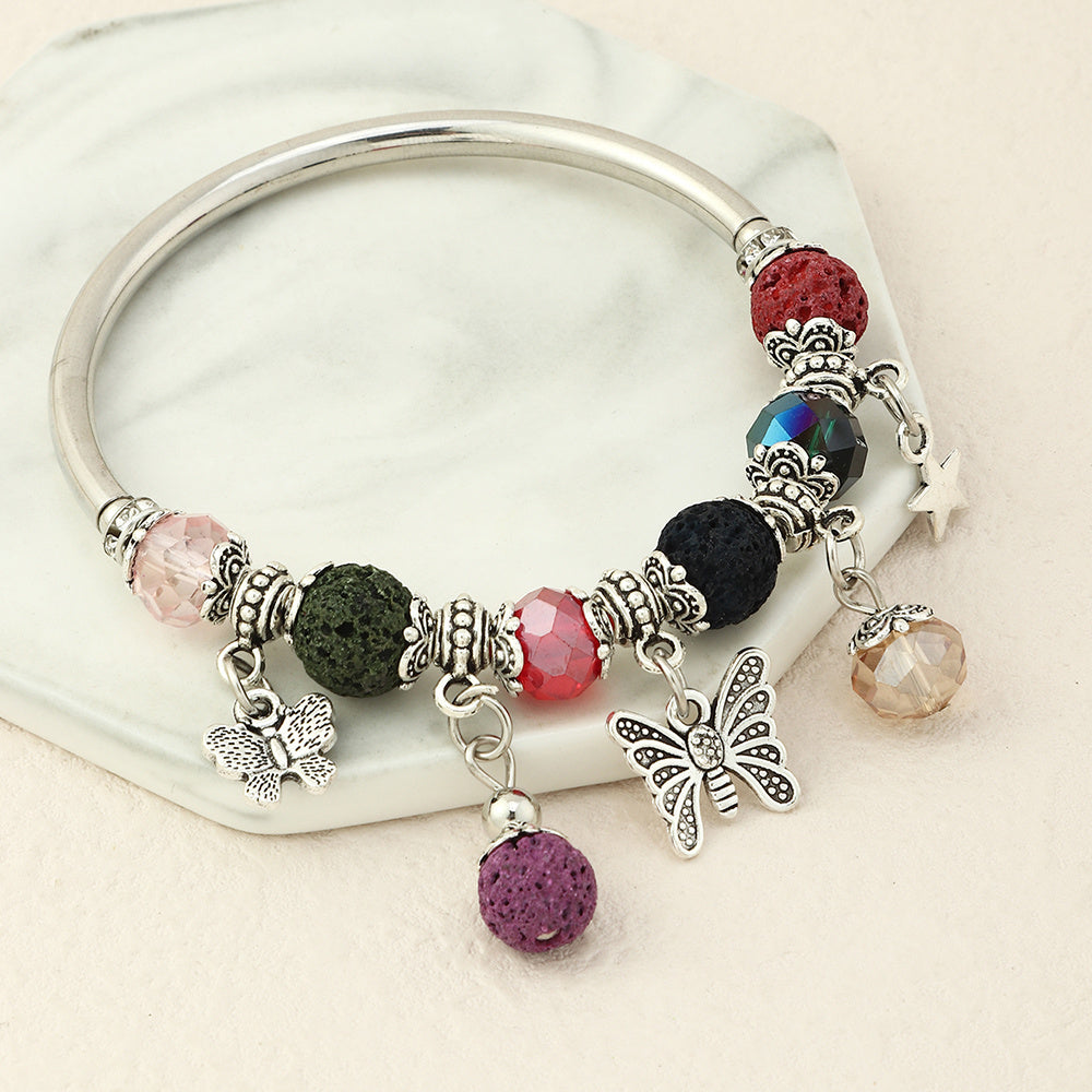 Womens Bracelet Set European Fashion Copper Iron Glass Beads With Volcanic Stone Accents Elegant For Women For