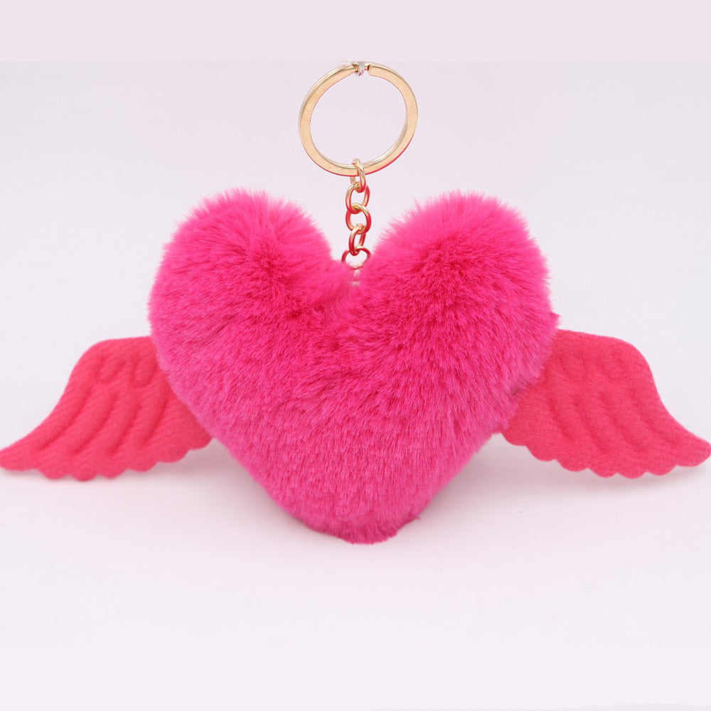 Plush Heart Keychain Heart Pendant Bag Charm Gift For Women