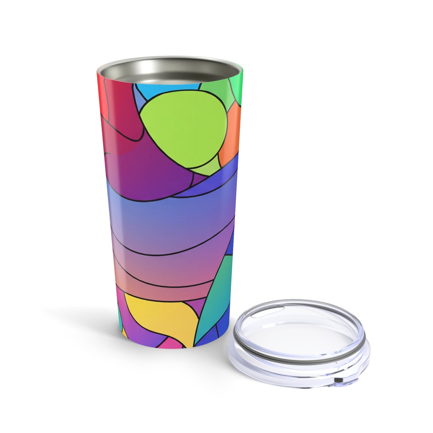 20 Ounce Stainless Steel Tumbler With Printed Design Double Wall Vacuum Insulated Leak Proof Thermal For Daily