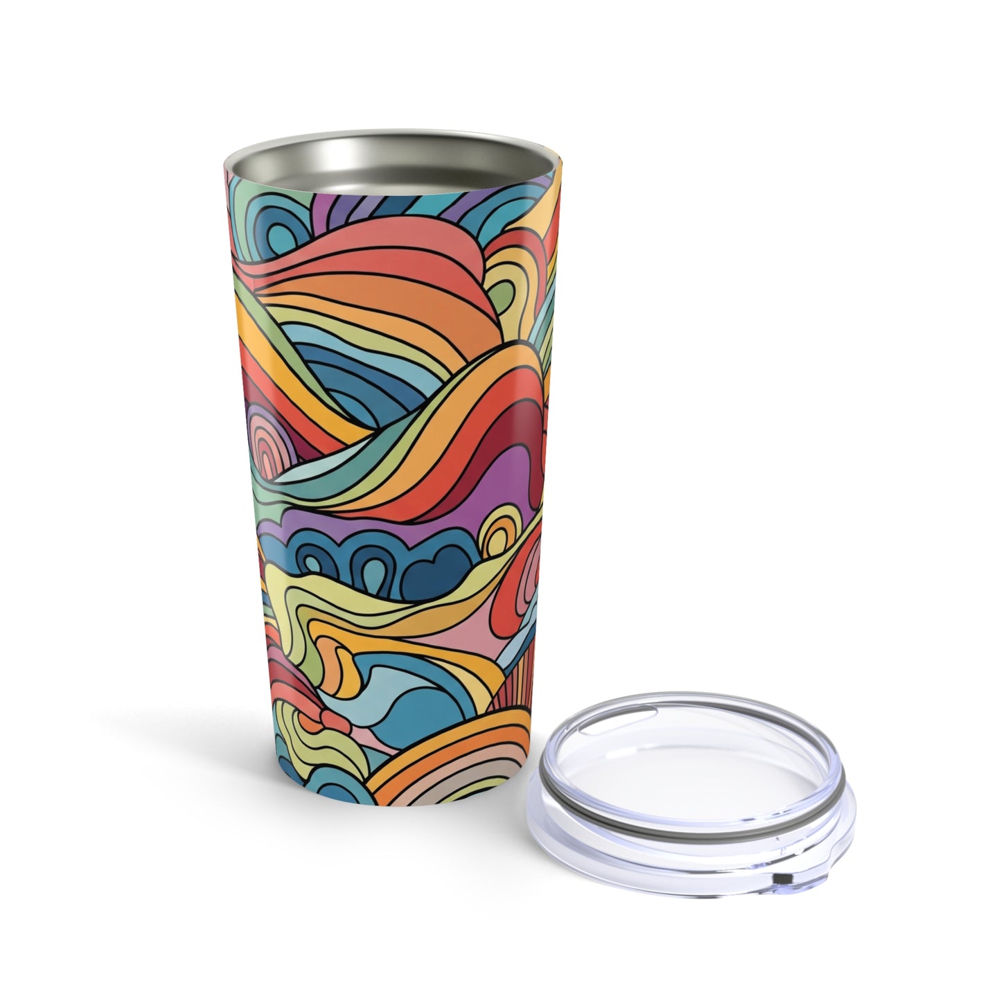 20oz Stainless Steel Tumbler With Double Wall Vacuum Insulation Spill Resistant Lid Printed For Hot And Cold Drinks