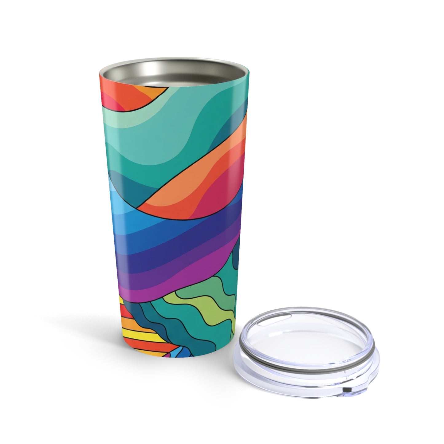 20Oz Stainless Steel Tumbler With Double Wall Vacuum Insulation Spill Resistant Thermal Print For Hot And Cold
