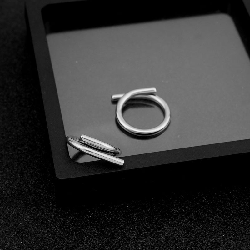 Unisex Stainless Steel Cross Ring Geometric Band Non Fading Metal Birthday Gift Ring For Daily Wear Style Easy