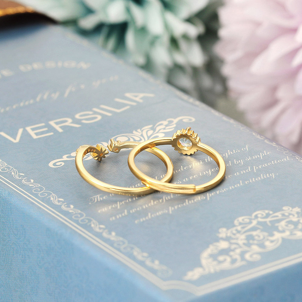 Sterling Silver Ring With Natural Topaz Inlaid Gemstone Adjustable Unisex Geometric Ring Japanese Korean Design Gold