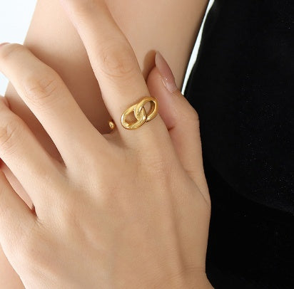 Lustrous Knot Ring Gold Elegant Jewelry Band Fashion Statement Ring Women and Girls Stylish Gold Knot Promise Ring Anniversary Ring