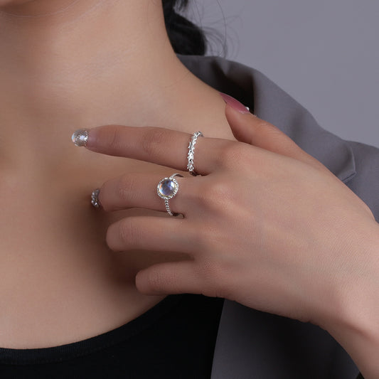 Open Heart Ring With Copper Base Irregular Opening Fashion Accessory Gold Plated Gem Inlays Fashion Jewelry Everyday