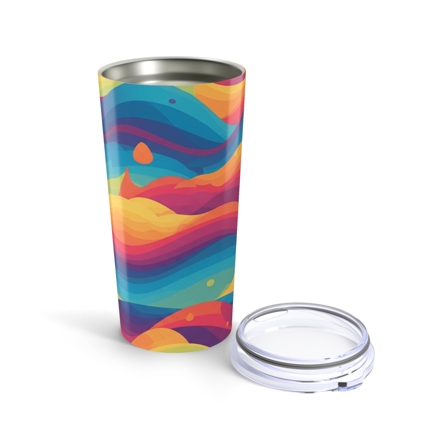 20 Oz Stainless Steel Tumbler With Double Wall Insulation Leak Proof BPA Free Printed Design For Hot And Cold