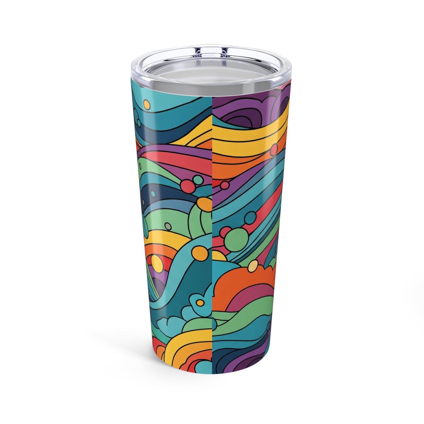 20oz Stainless Steel Tumbler With Printed Design Double Wall Vacuum Insulation Spill Resistant Hot Cold Coffee Cup