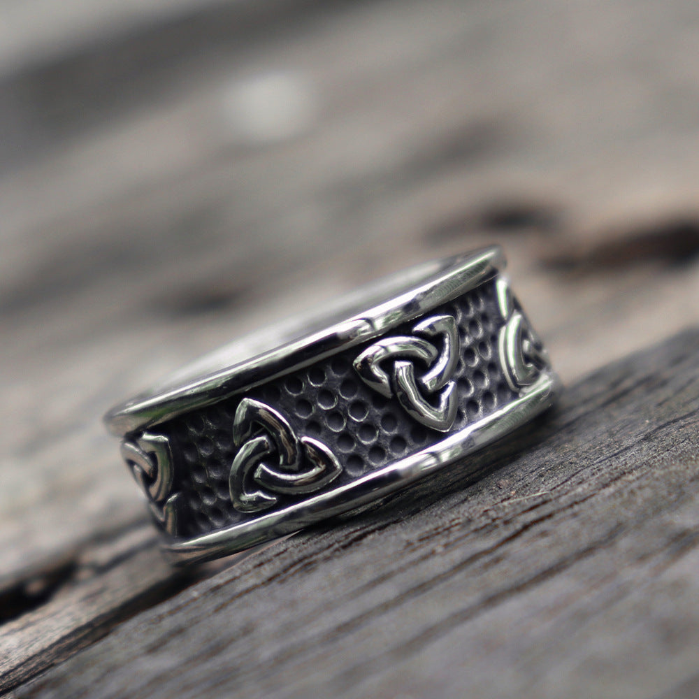 Mens Vintage Celtic Viking Geometric Ring Electroplated Alloy Band European American Fashion Gift Holiday Gift