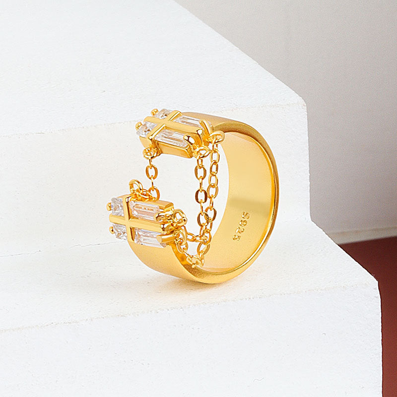 Adjustable Geometric Copper Ring Electroplated Finish Trendy Fashion Accessory For Women And Men Durable Wear Youth Gift