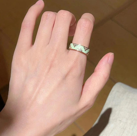 Pearl Ring Bamboo Joint Creative Ring Unique Geometric Metal Ring Pearl Inlay Design Distinctive Gold Ring Pearl