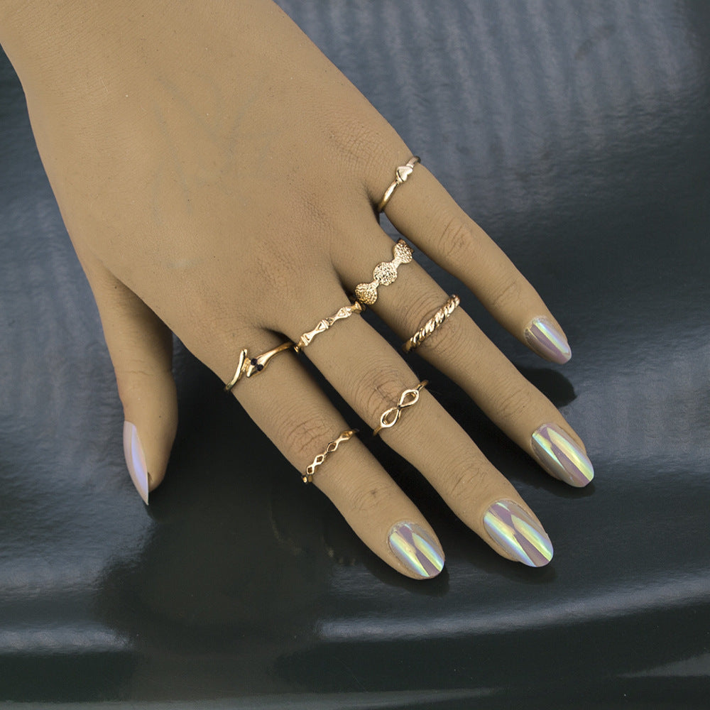 Womens Alloy Ring Set Bow Twist Love Rings Elegant Fashion Jewelry For Everyday Wear Or Special Occasion For Her