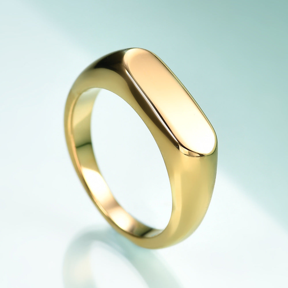 Womens Ring Vintage Simple Titanium Steel Electroplated Geo Durable Fashion Jewelry Versatile Modern Accessory