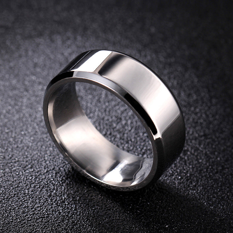 Mens Stainless Steel Ring Geometric Design Fashion Jewelry Band For Him Durable Accessory Mens Ring Gift Steel
