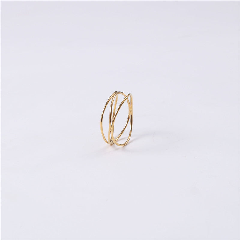 Titanium Steel Winding Ring Geometric Metal Fashion Jewelry For Ladies Durable Daily Wear Gift Elegant Jewelry