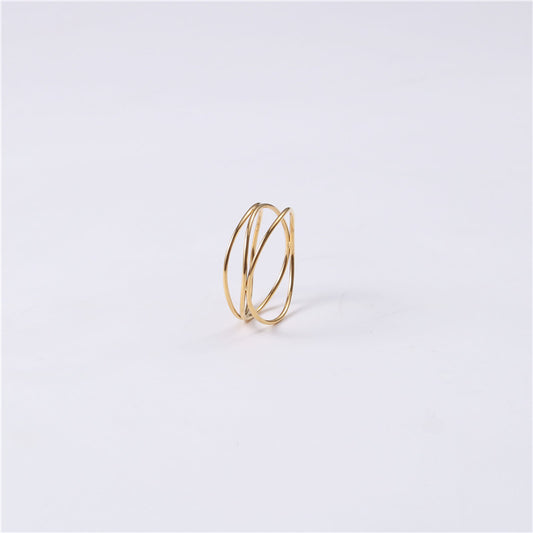Titanium Steel Winding Ring Geometric Metal Fashion Jewelry For Ladies Durable Daily Wear Gift Elegant Jewelry