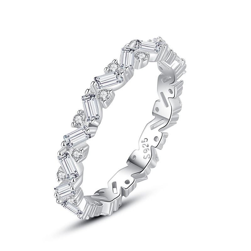 Gold Plated Silver Ring With Sugar Cube Gem Inlay Design