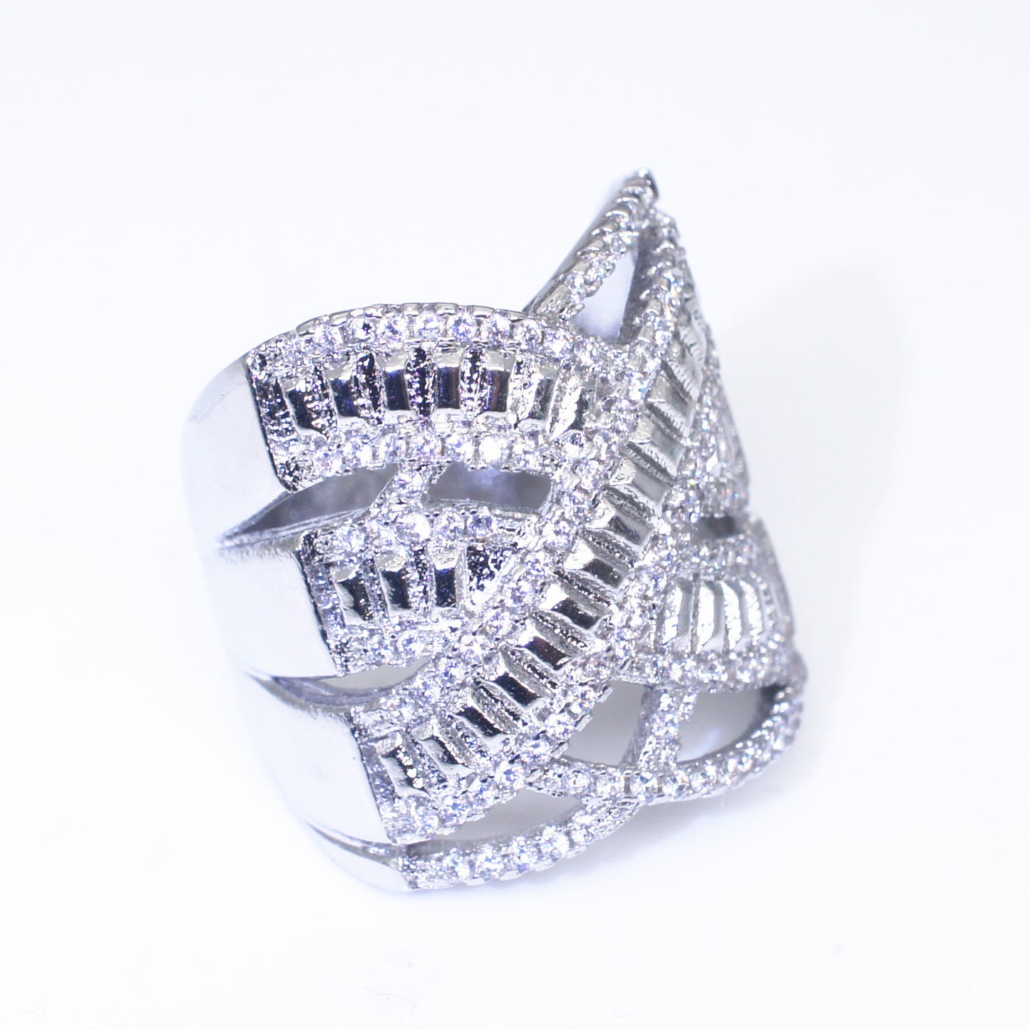 Womens Multi Layer Winding Full Diamond Ring Fashion Jewelry Size 6 7 8 9 10 Copper White Gold 100 New Designs