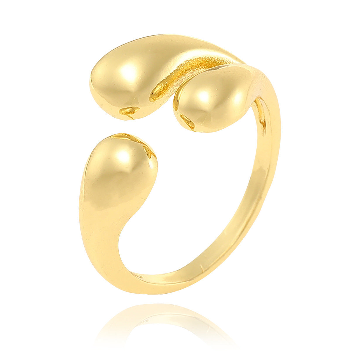 Adjustable Copper Ring 18K Gold Plated Geometric Round Design Jewelry Gift For Her Elegant Ring Everyday Charm