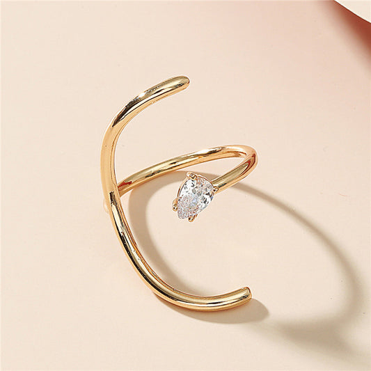 Geometric Copper Ring Unisex Electroplated Finish Retro Inspired Design Metal Band Ring Simple Fashion Minimal