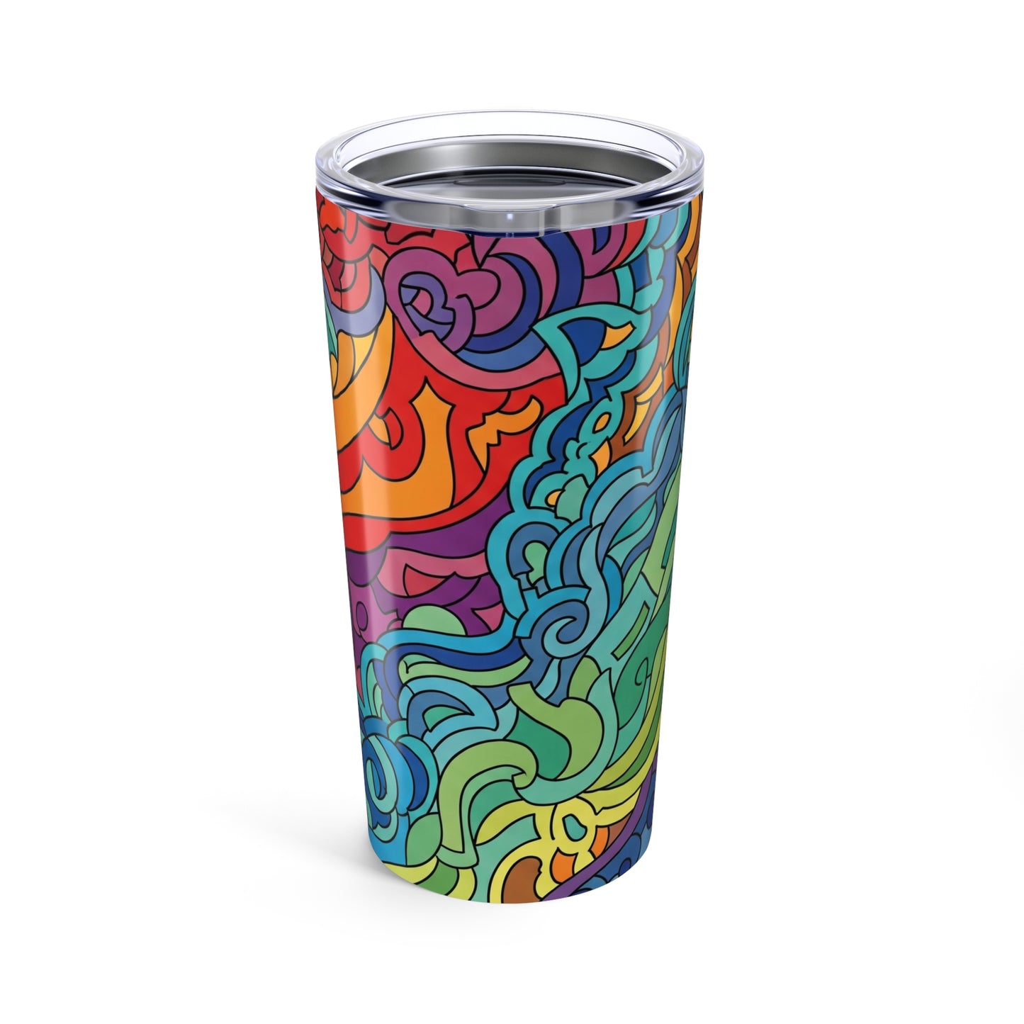 20oz Stainless Steel Tumbler With Printed Design Double Wall Vacuum Insulation Spill Resistant Hot Cold Drinks