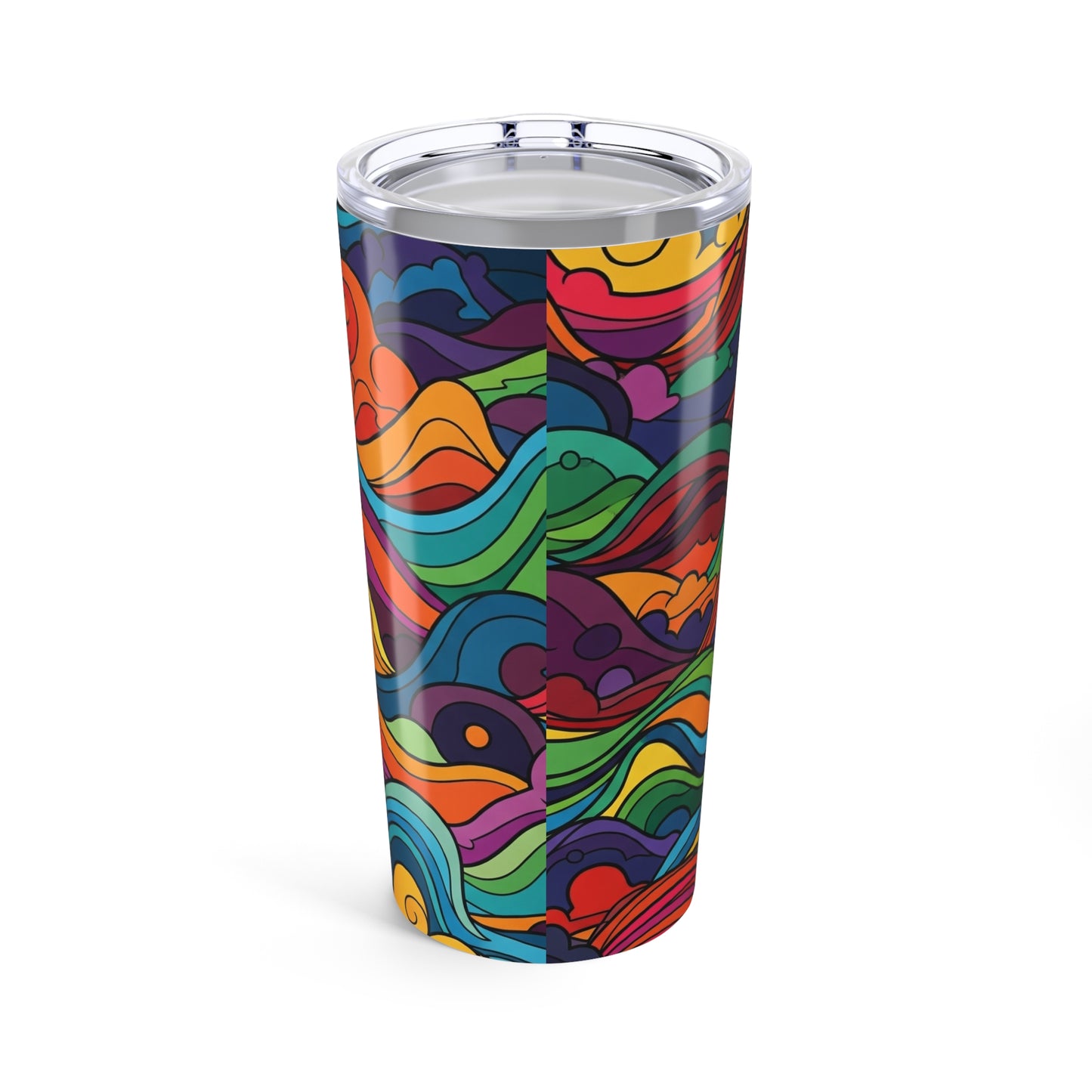 20 Ounce Stainless Steel Tumbler With Printed Graphic Double Wall Vacuum Insulated Leak Proof For Hot And Cold