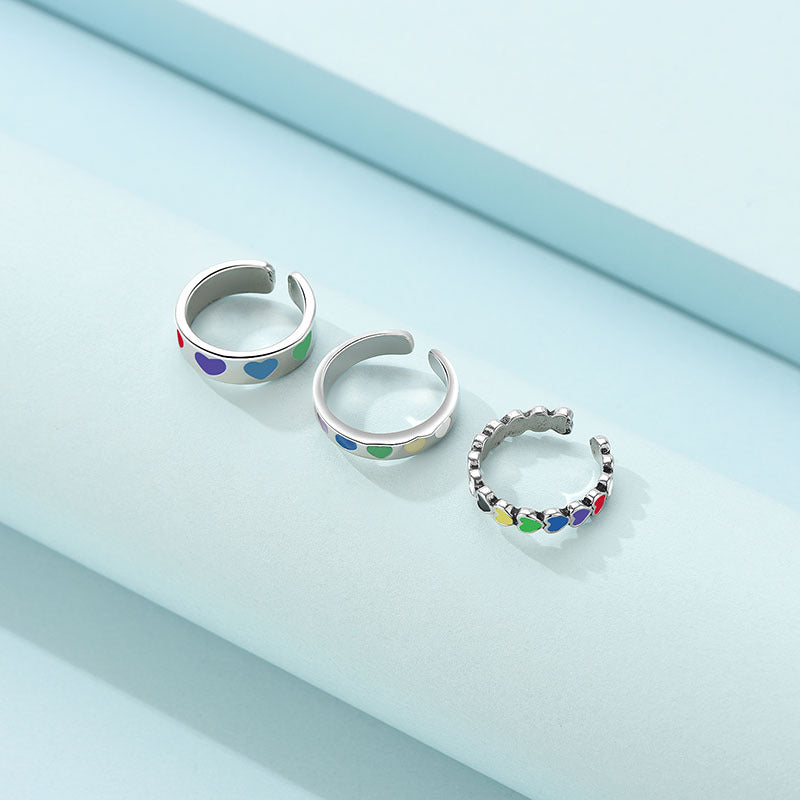 Womens Gold Plated Geometric Ring Set Alloy Fashion Jewelry Elegant Rings Set High Quality For Daily Style Use