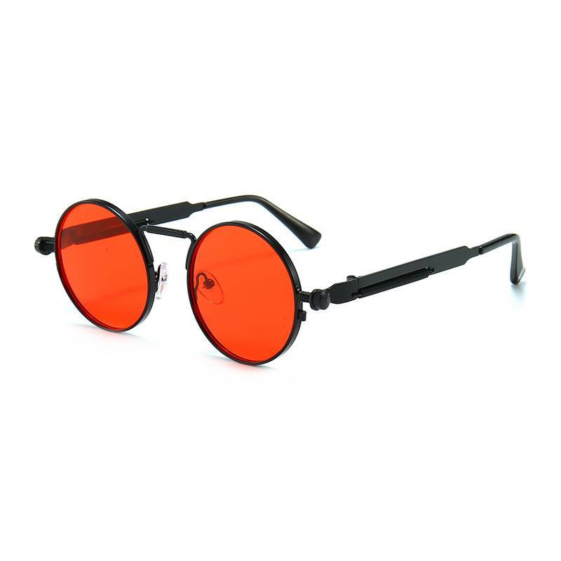 Round Sunglasses With Metal Frame Spring Design And AC Lenses For Men And Women Gray Green Black Brown Lens Choices