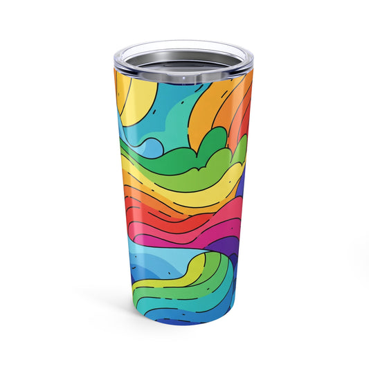 20oz Stainless Steel Printed Travel Tumbler With Double Wall Vacuum Insulation And Spill Resistant Dishwasher Safe
