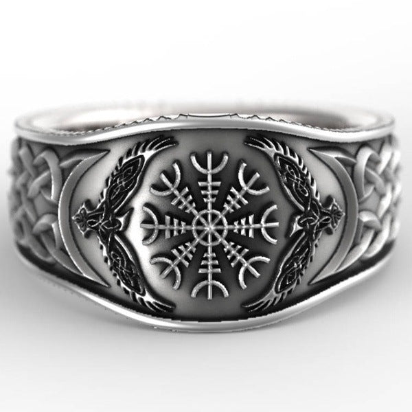 Totem Ring for Men Titanium Steel Vintage Mythology Style