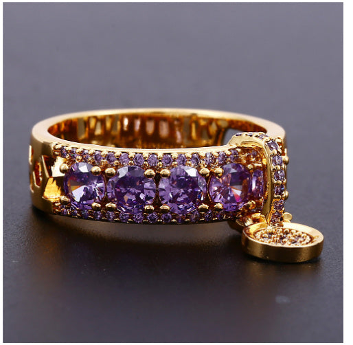 Copper Disc Inlaid Zircon Ring For Women Silver Gold And Rose Gold Variants Size 4 5 6 7 8 9 10 11 12 Elegant Accessory