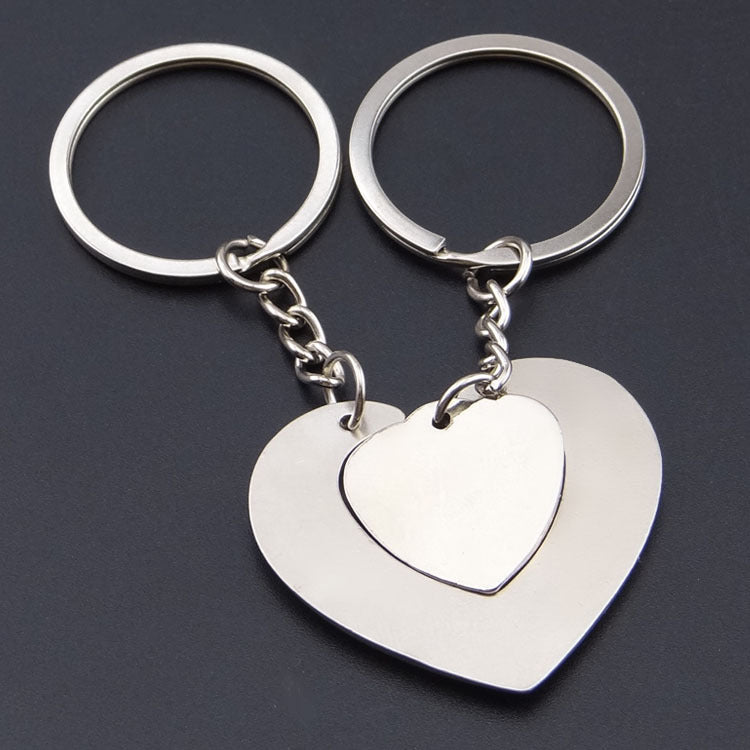 Couple Keychain Set Heart Shaped Matching Keychains Lovers Zinc Alloy Pendant Anniversary Gift Valentines Days