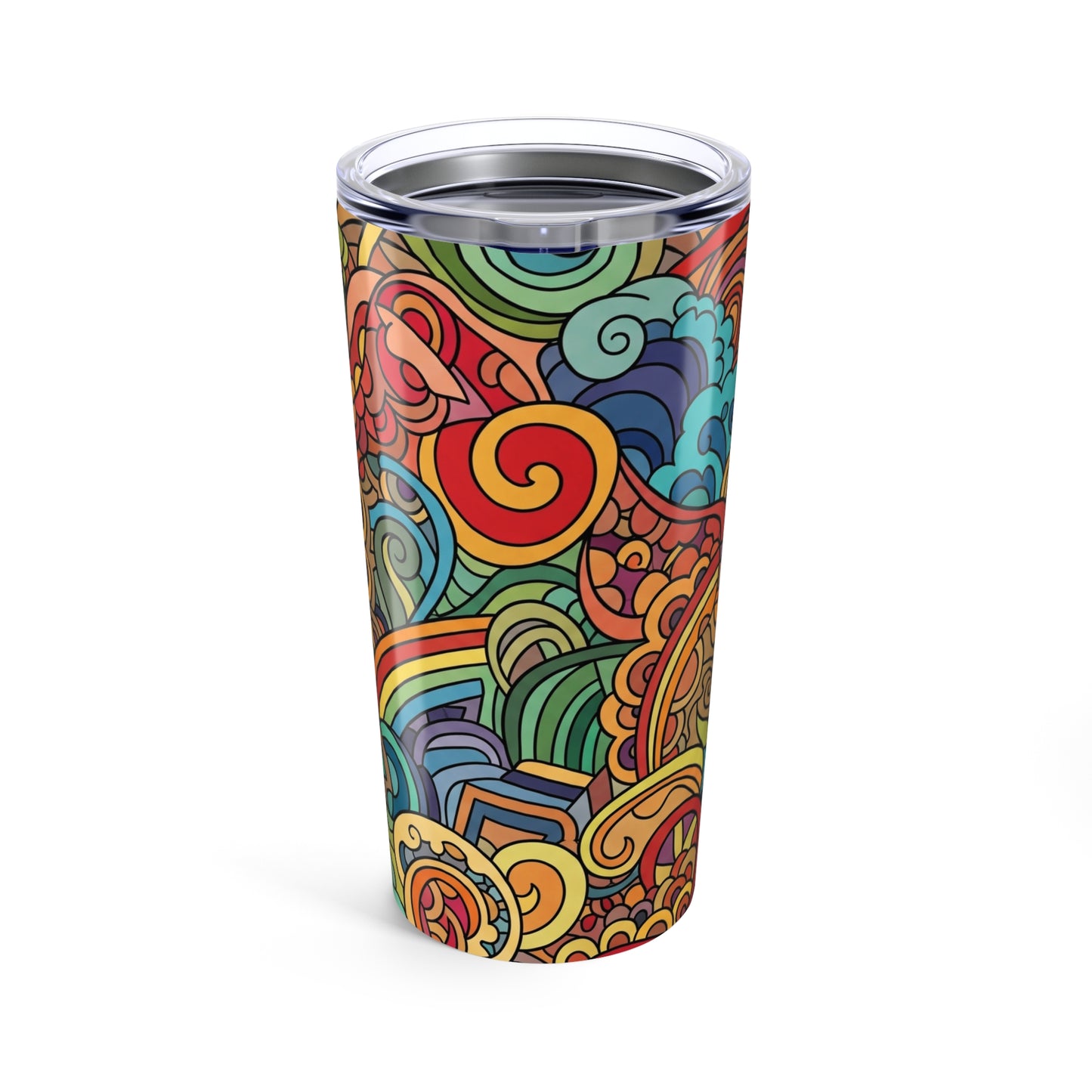 20oz Stainless Steel Tumbler With Vacuum Insulation Spill Resistant BPA Free Printed Design For Hot And Cold Drinks