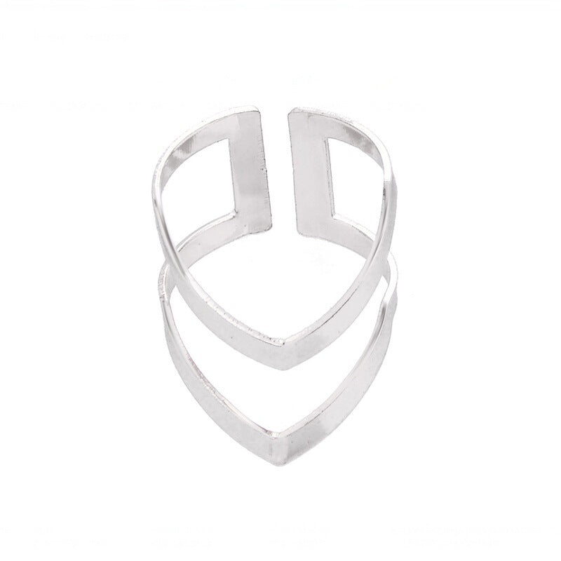 Adjustable Open Ring Double V Wire Copper Ring For Women