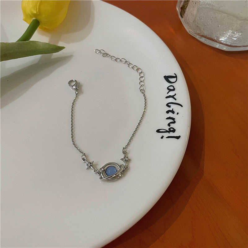 Star Charm Bracelet With Extender Chain For Women Delicate