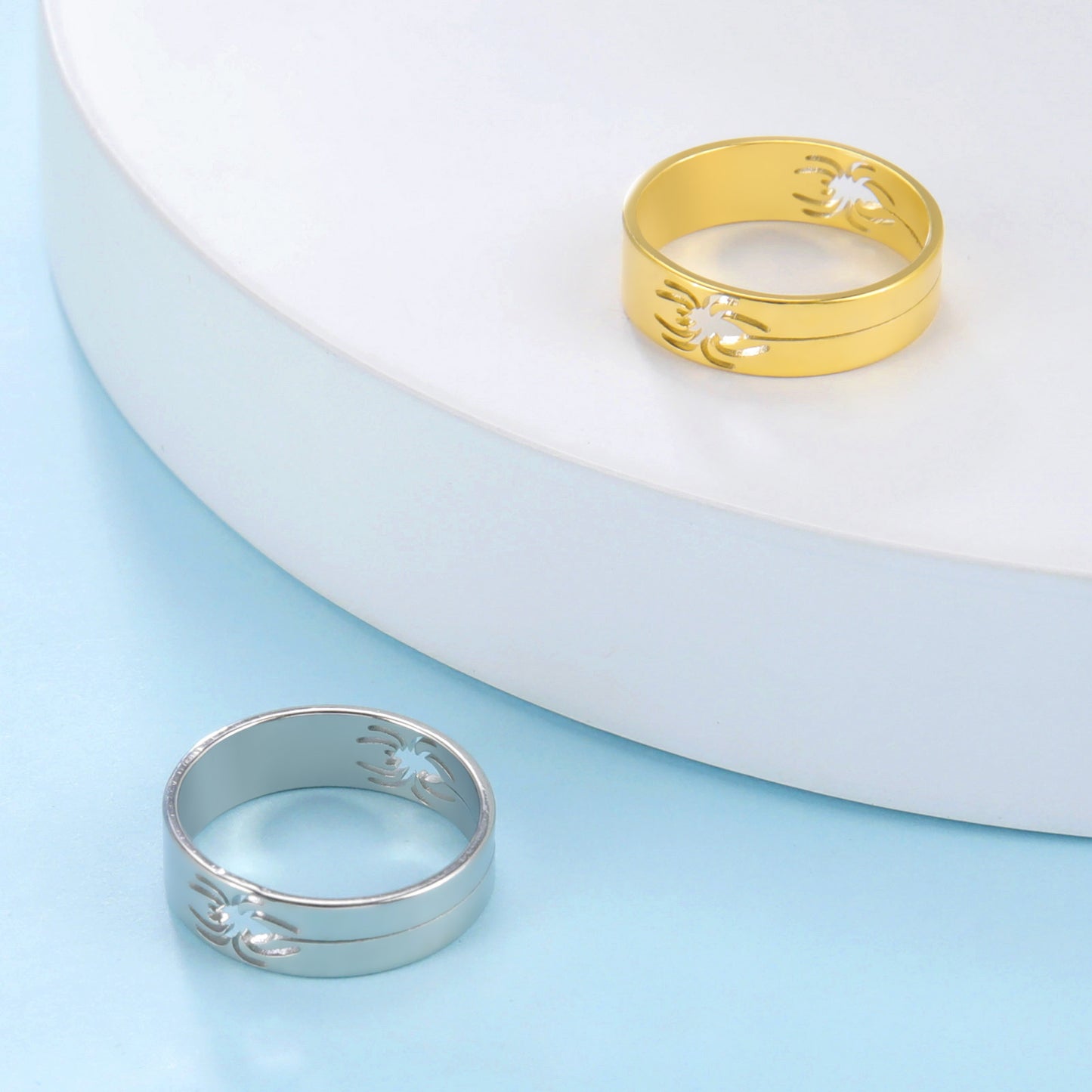 Unisex Spider Ring Stainless Steel Band Electroplated Finish Statement Rings For Men And Women Fashion Jewelry