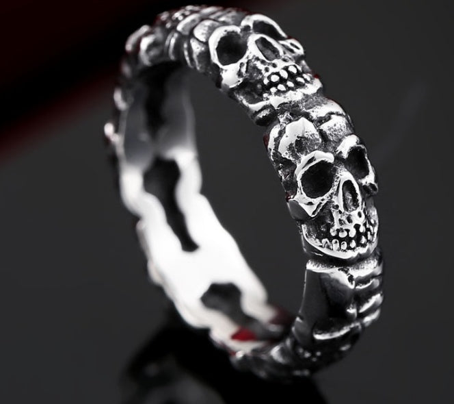 Men's Bone Collector Ring Intricate Skull Skeleton Design Durable Premium High Quality Jewelry Accessory Unique Bold Statement Gift for Him