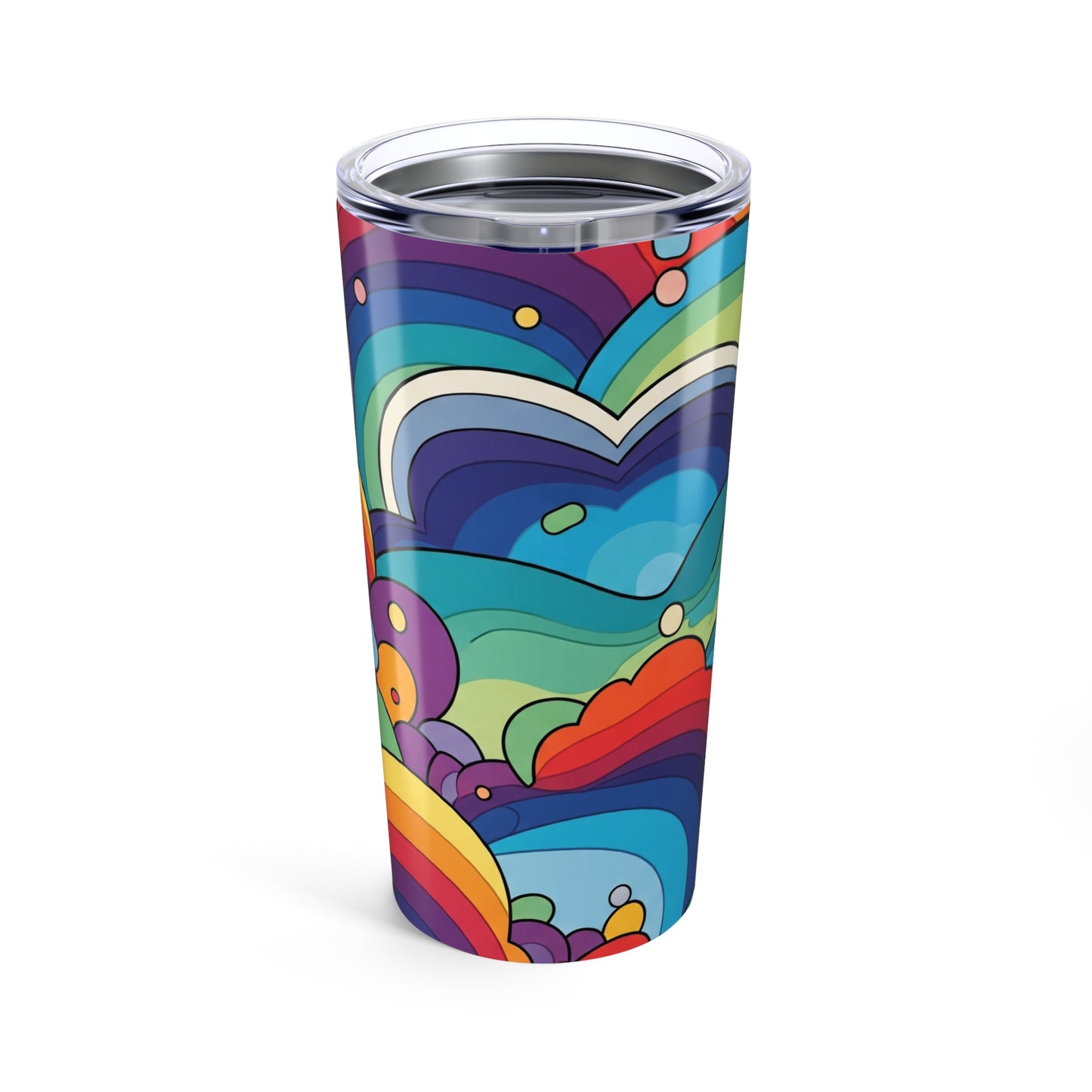20 Ounce Stainless Steel Tumbler With Double Wall Vacuum Insulation Leak Proof Travel Coffee Mug Printed Design