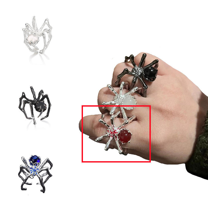 Gothic Spider Ring for Women and Men Adjustable Punk Vintage Copper Electroplated Statement Jewelry Bold Accent