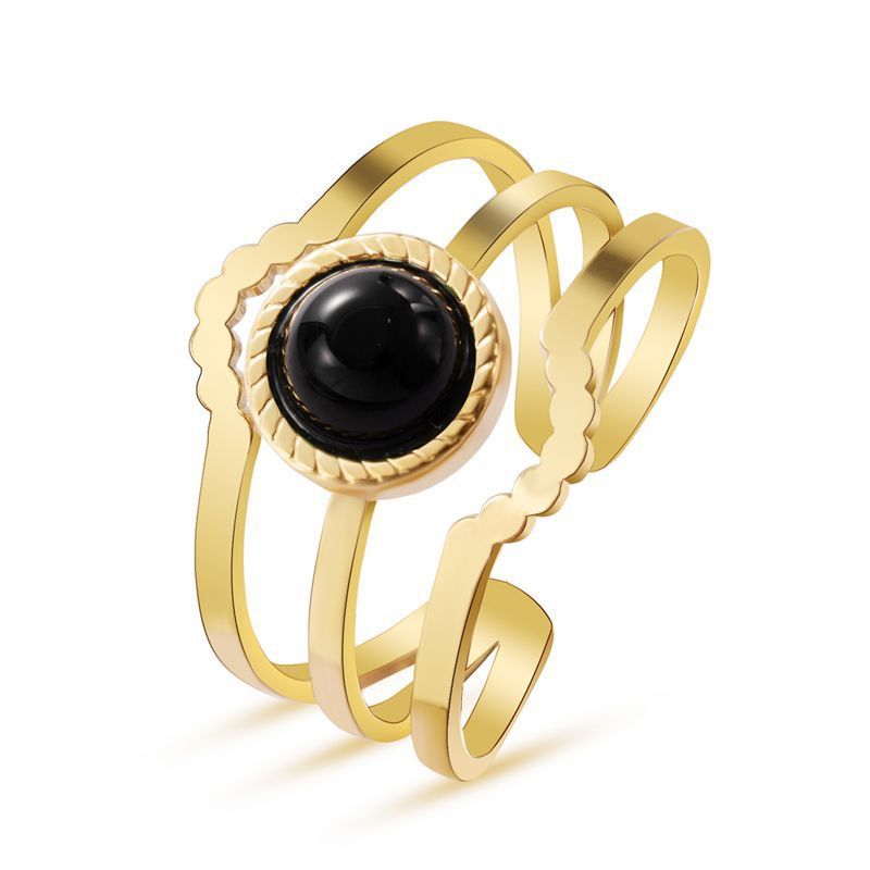 Natural Titanium Steel Ring Does Not Fade Emerald