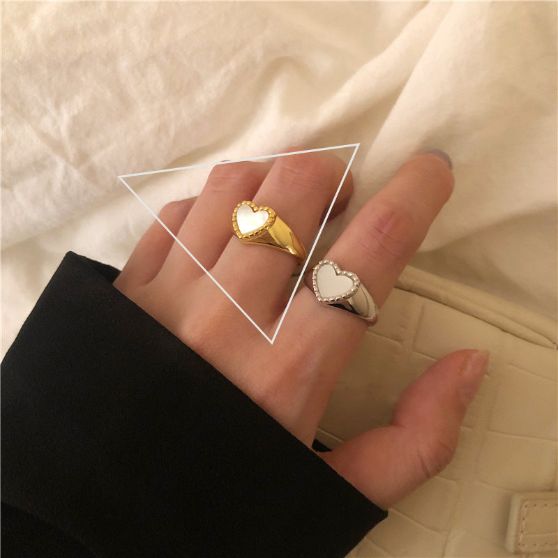 Shell Heart Ring For Women 925 Silver Plated Gold Or Silver Tone Jewelry With Comfortable Fit And Elegant Shell Design