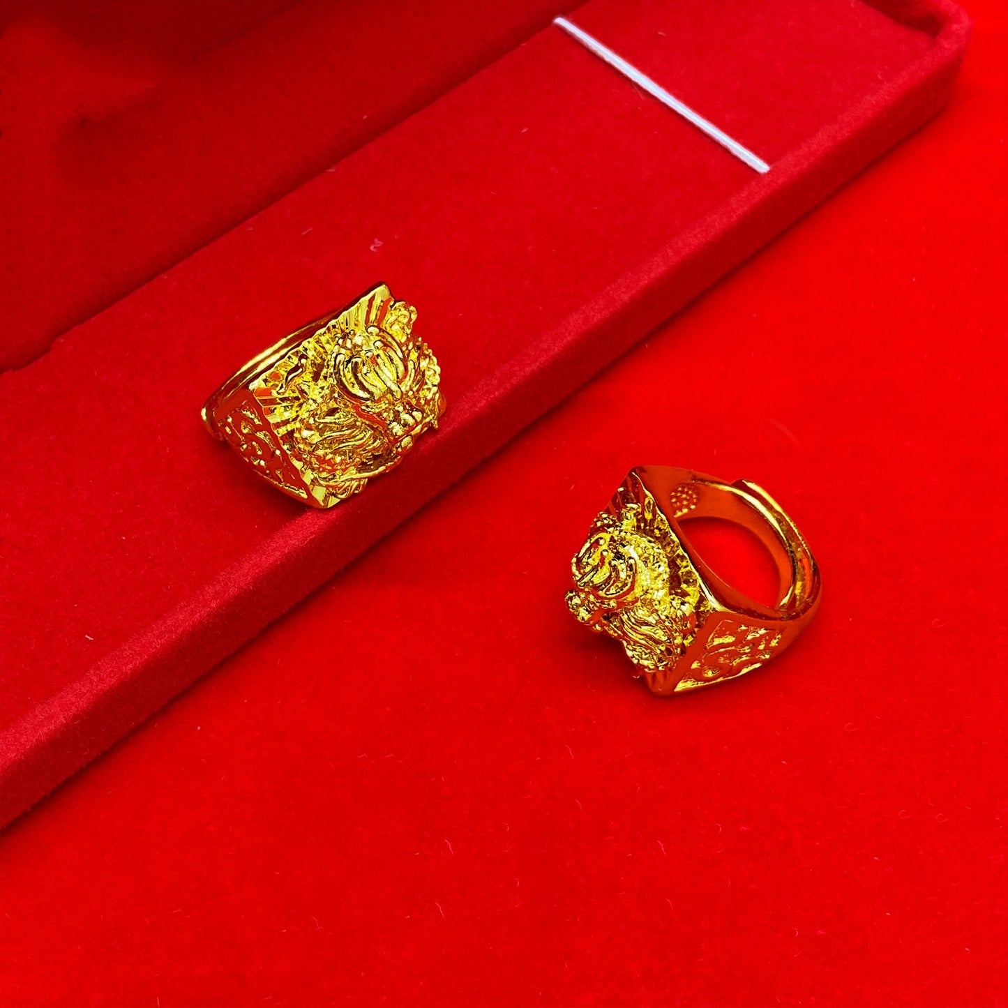 Mens Gold Plated Dragon Ring Adjustable Brass 3D Animal Zodiac Design Statement Ring For Men Unique Gift Today