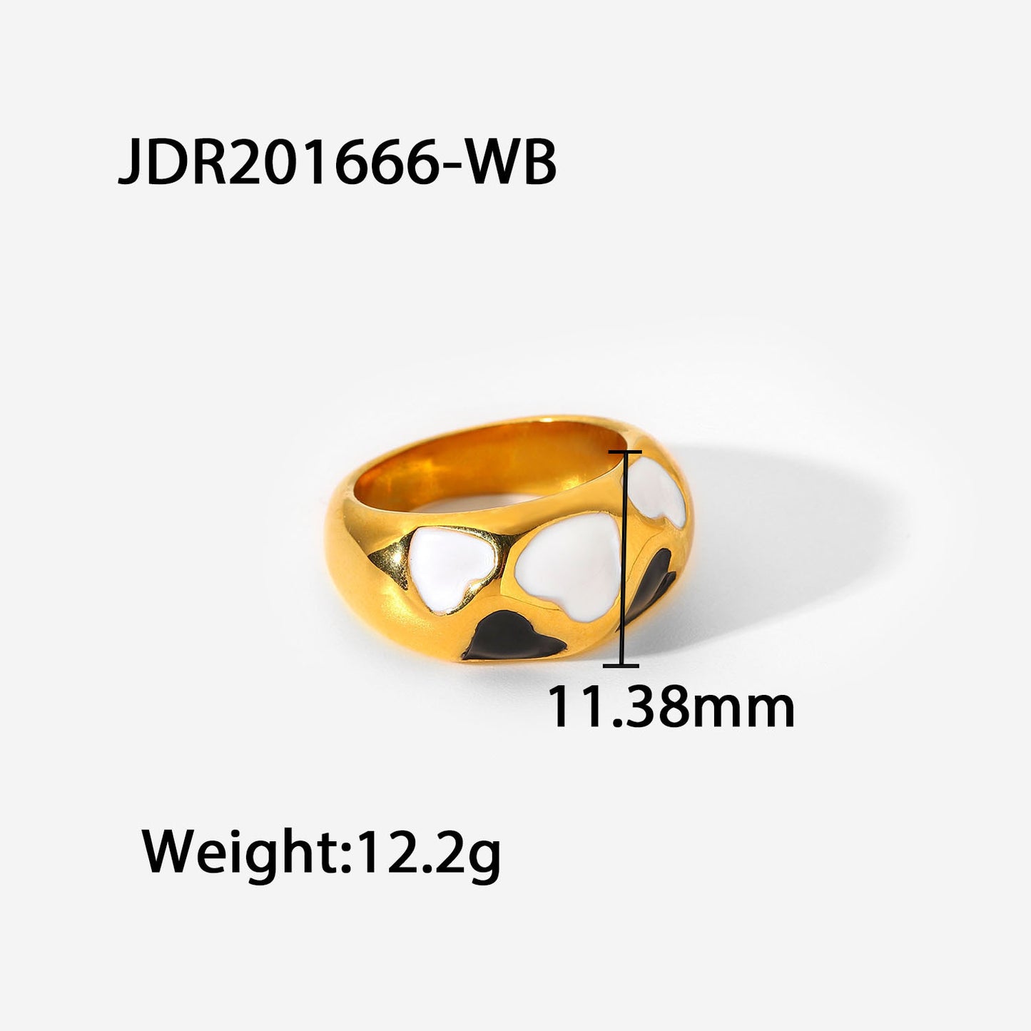 Stainless Steel Double Heart Ring For Women White And Blue Simple Elegant Jewelry Design For Everyday Wear Now