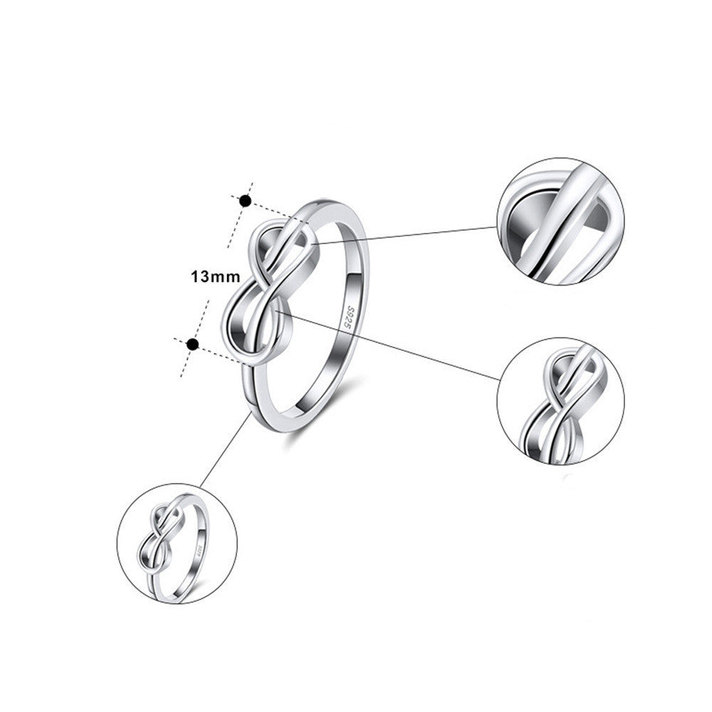 Geometric Hollow Silver Band Ring 925 Sterling Silver Electroplated Gift For Her Womens Fashion Jewelry Accessory Trendy