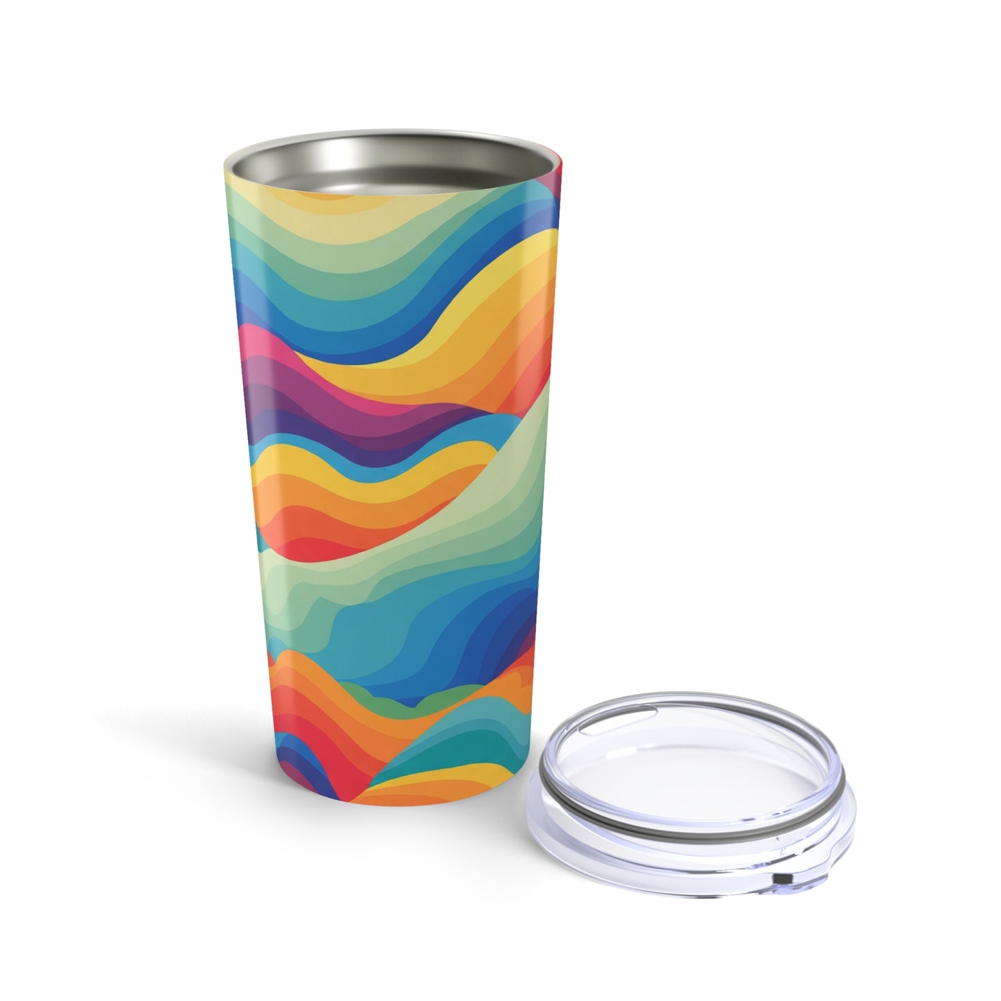 20oz Stainless Steel Drink Container Vacuum Insulated Leak Proof Travel Mug BPA Free With Vibrant Printed Design