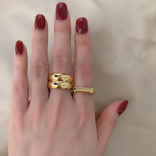 Wide Titanium Plated 18K Gold Plated Index Finger Ring Style Women Color Size Material Electroplating Product 2