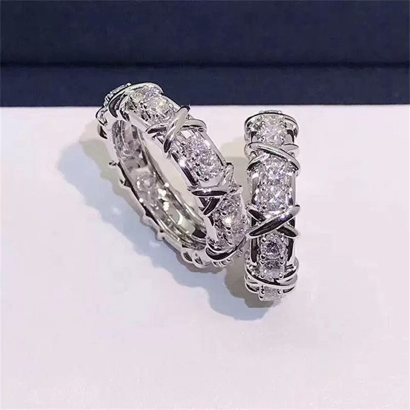 Gold Plated Zircon Ring Sepia Tone Fashion Jewelry Set