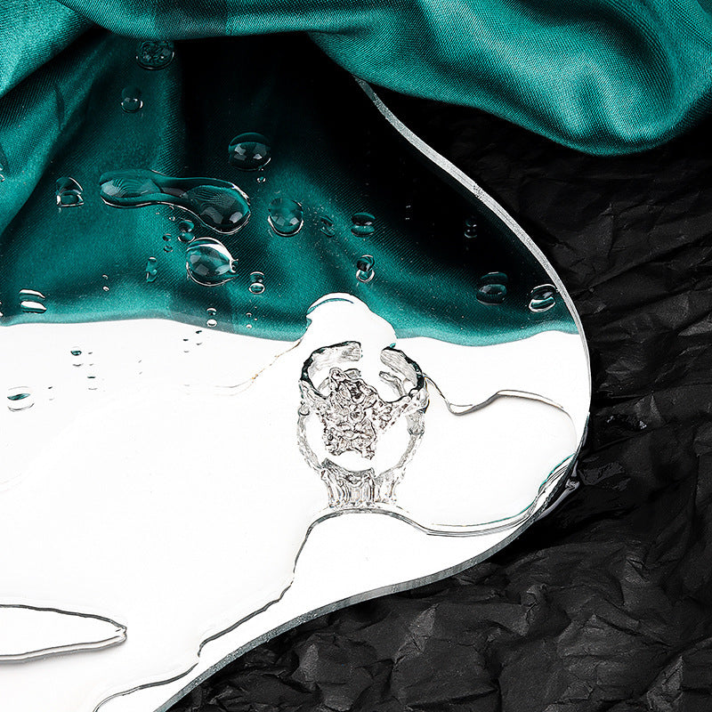 Womens Adjustable Ring Hammered Textured Geometrical Statement Ring Exaggerated Bump Copper Electroplated Gold