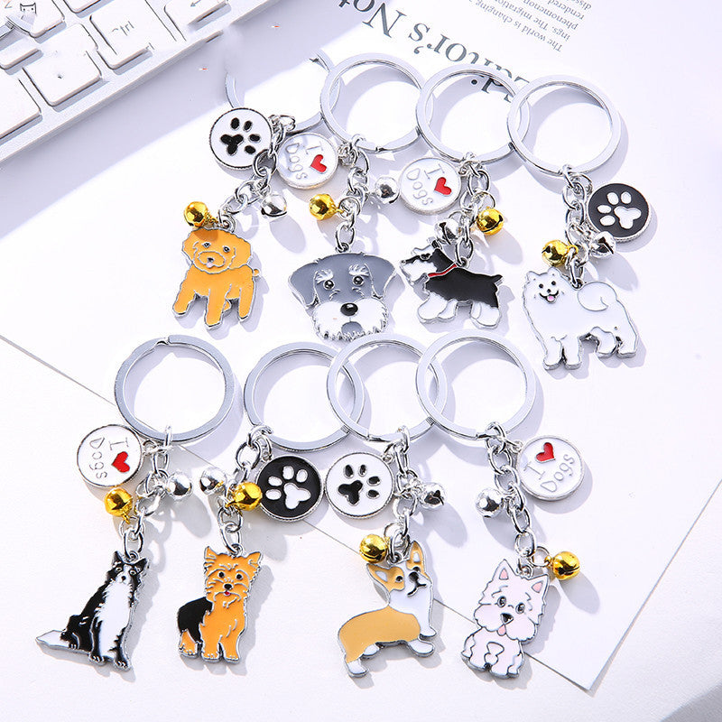 Dog Keyring Metal Pendant Pet Lovers Keyring Decoration Dog Charm For Keys Backpacks Purse Gift Animal Keyring