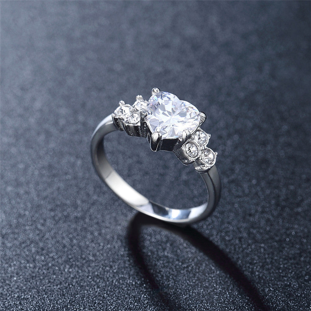 Elegant Womens Ring Diamond Zircon Titanium Steel Fashion Jewelry For Anniversary Gift Elegant Style For Women