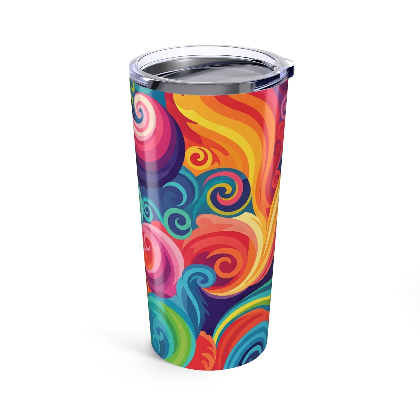 20oz Stainless Steel Tumbler Double Wall Vacuum Insulation Spill Resistant Travel Mug Printed Artwork Hot Cold